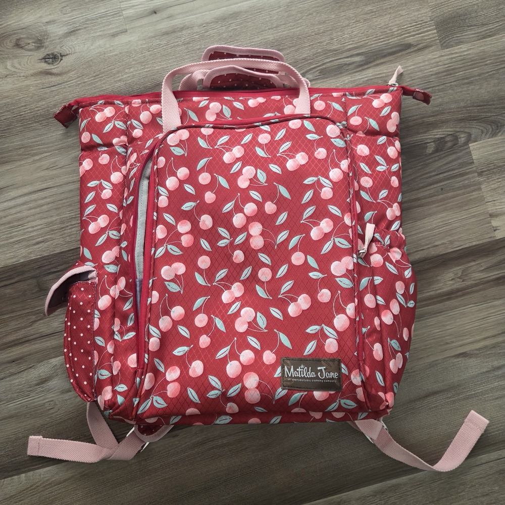 Matilda Jane Cherry Print Backpack - Red